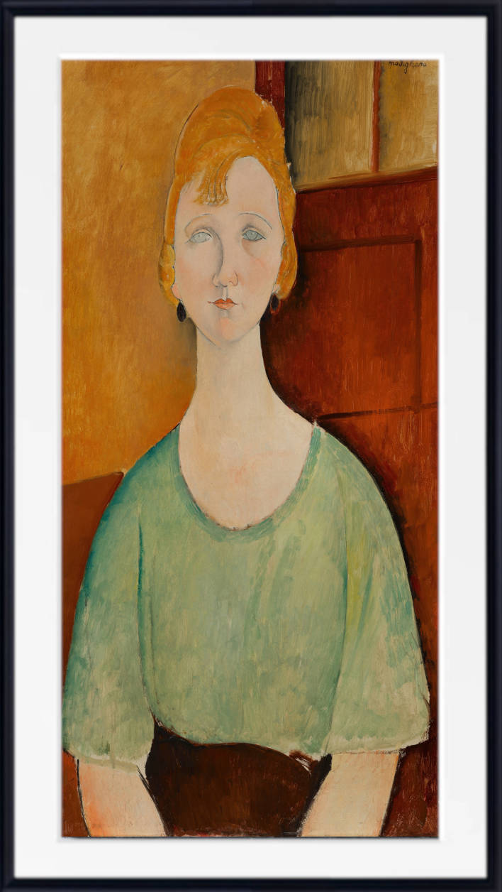 Amedeo Modigliani Wall Art Print, Girl in a Green Blouse (1917)