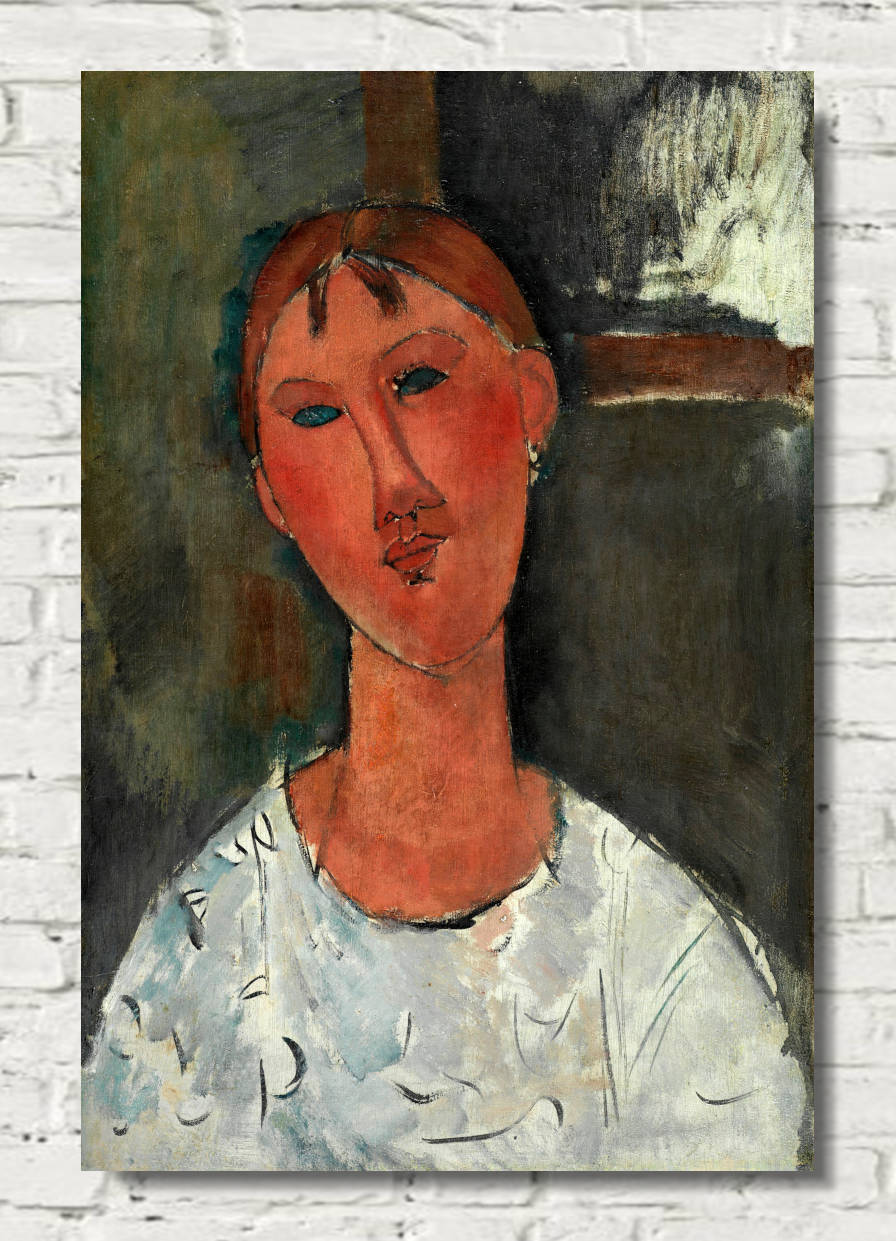 Amedeo Modigliani Wall Art Print : Girl in a White Blouse (ca. 1915)