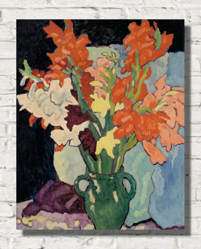 Gladioli with a green jug (1944) by Louis Valtat