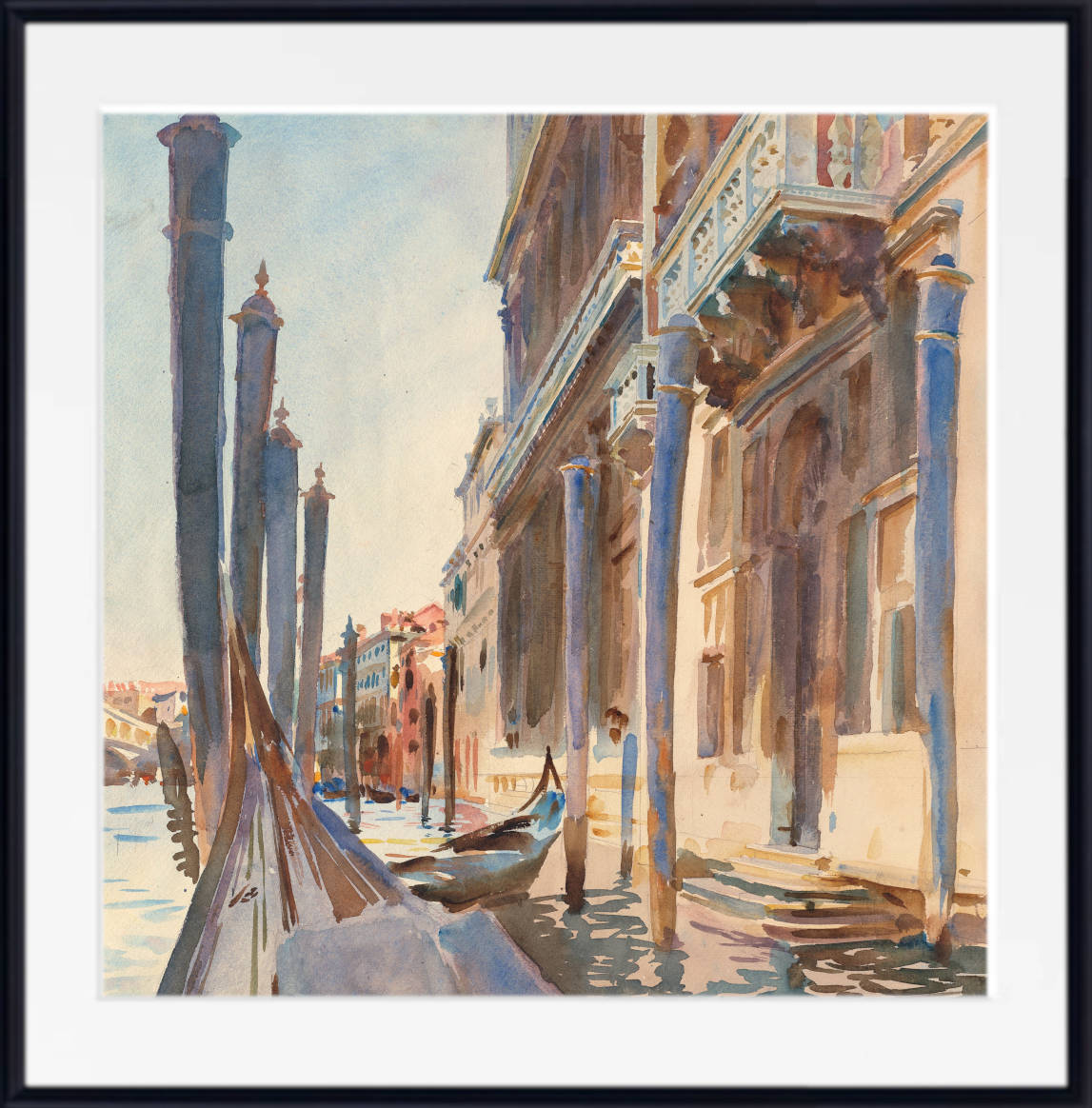 John Singer Sargent Print, Gondola Moorings on the Grand Canal