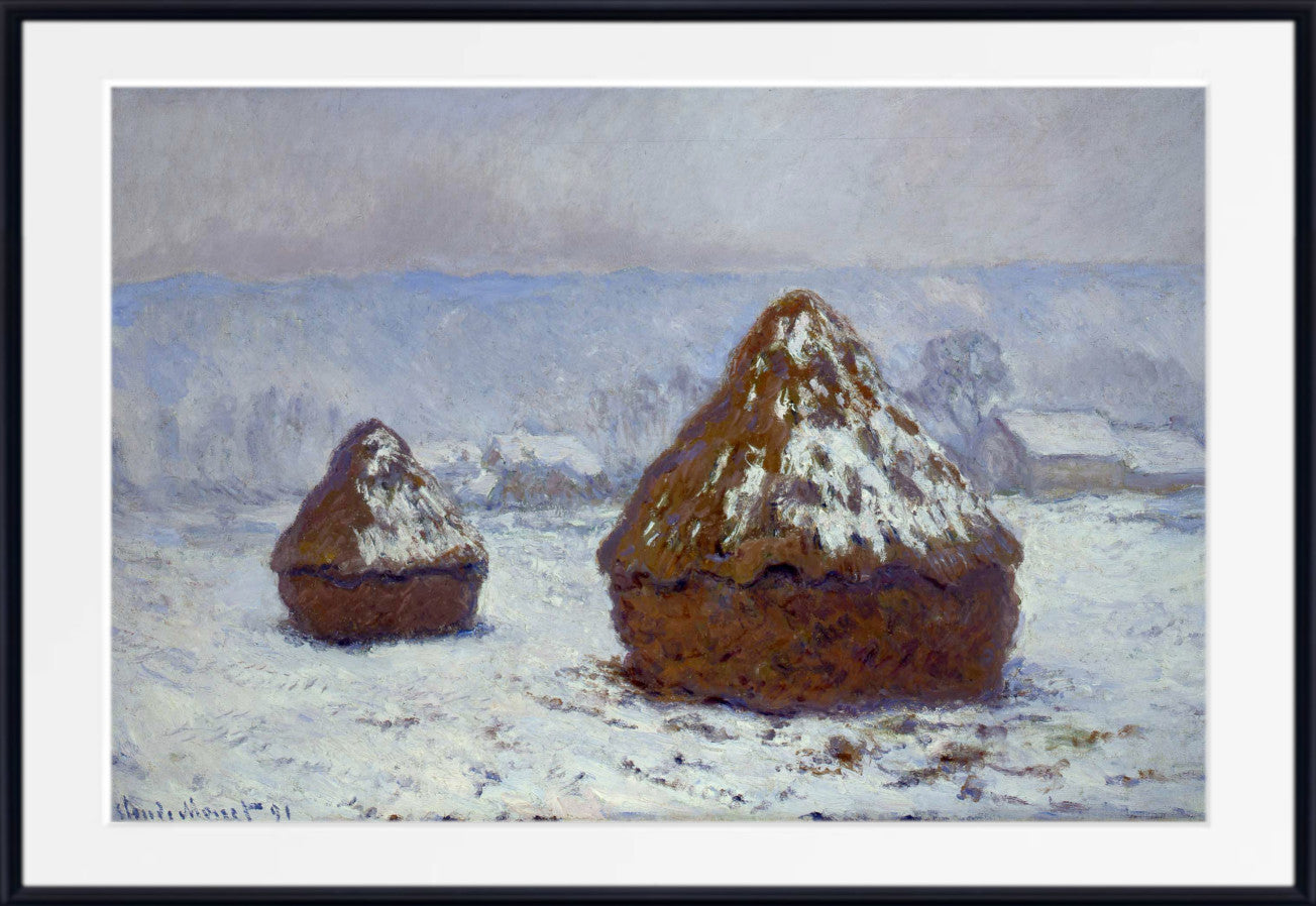 Grainstack, White Frost Effect by Claude Monet