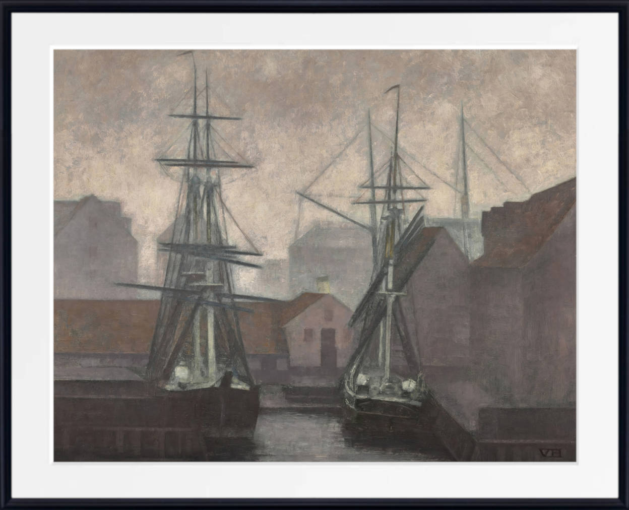 Greenland Trade Wharf, Christianshavn, Copenhagen, Wilhelm Hammershoi Fine Art Print