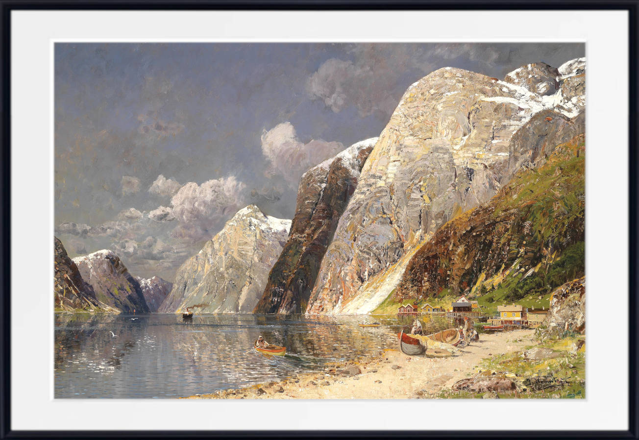 Karl Kaufmann Print, Pamoramic Fjord Landscape