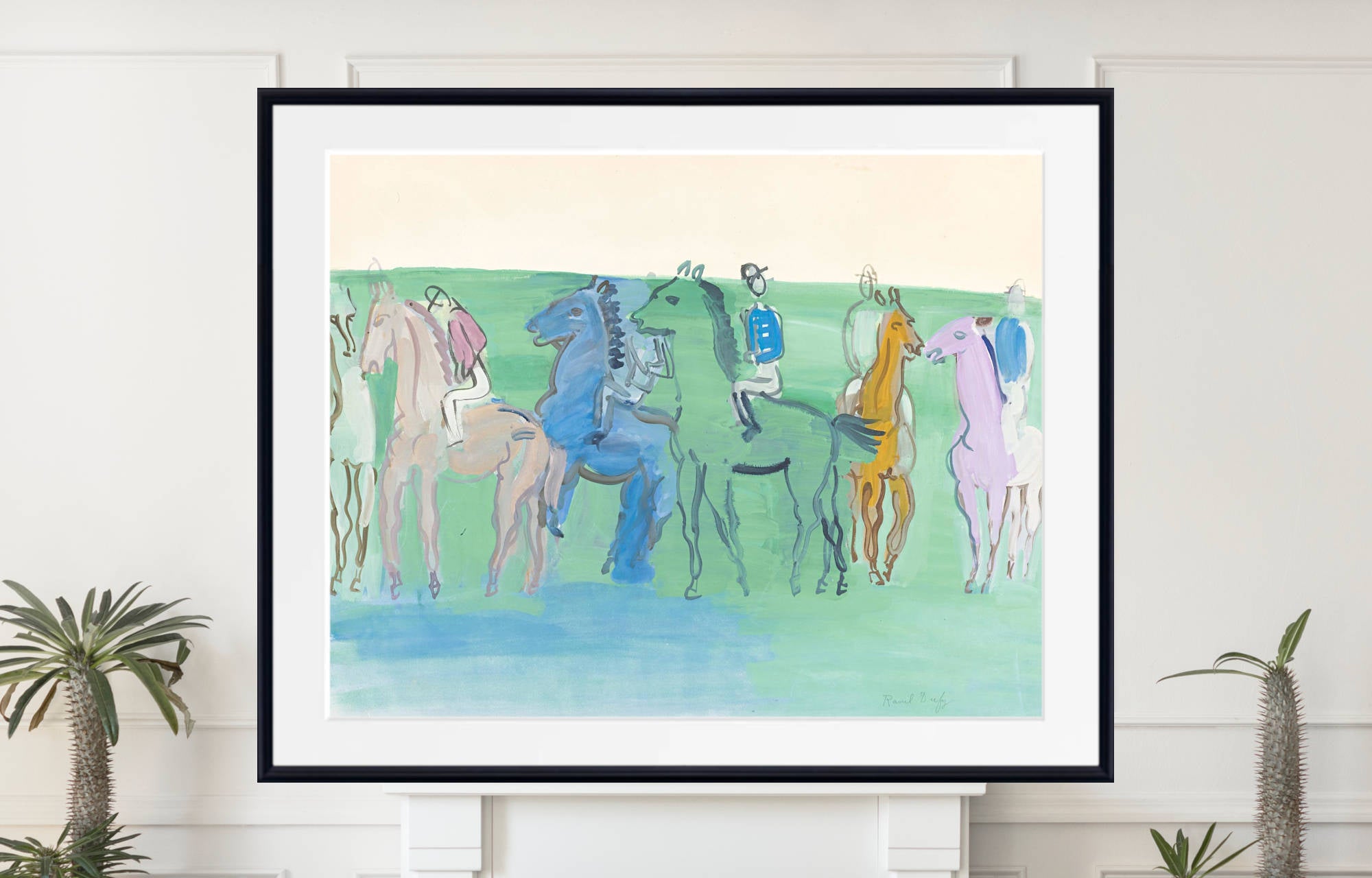 Dufy、Port at Deauville、希少画集画、新品額付 Sailboats In The Port Of Deauville Artwork By Raoul Dufy Oil