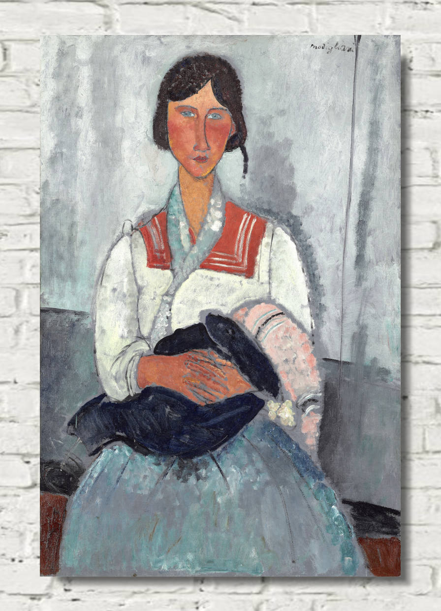 Amedeo Modigliani Wall Art Print : Gypsy Woman with Baby (1919)