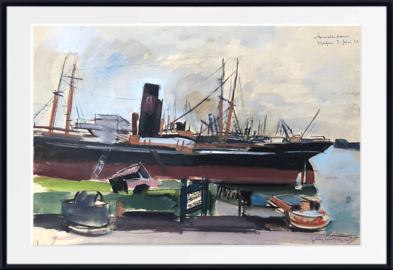 Otto Geigenberger Print, Port in Amsterdam (1932)