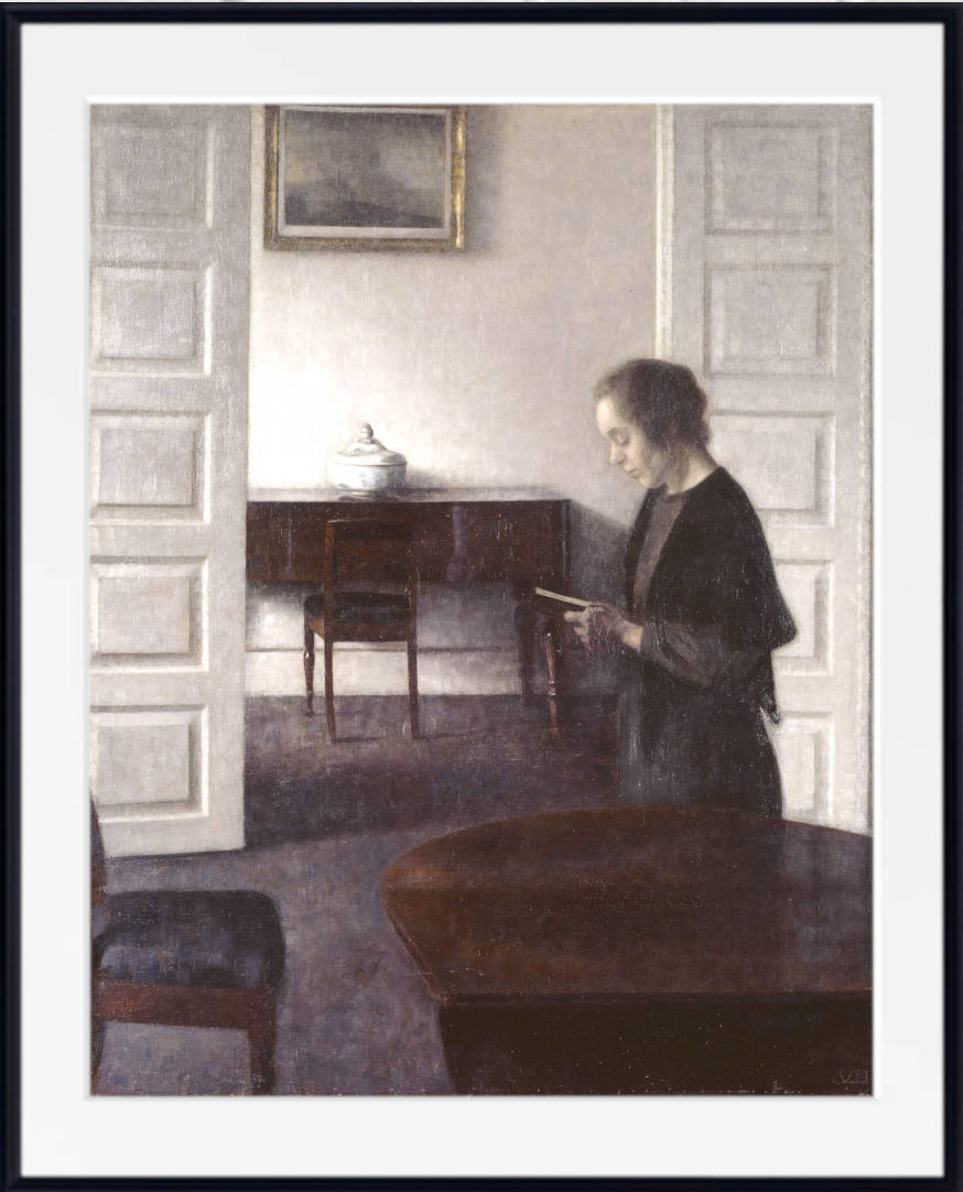 Wilhelm Hammershoi Fine Art Print, Interior With Reading Lady