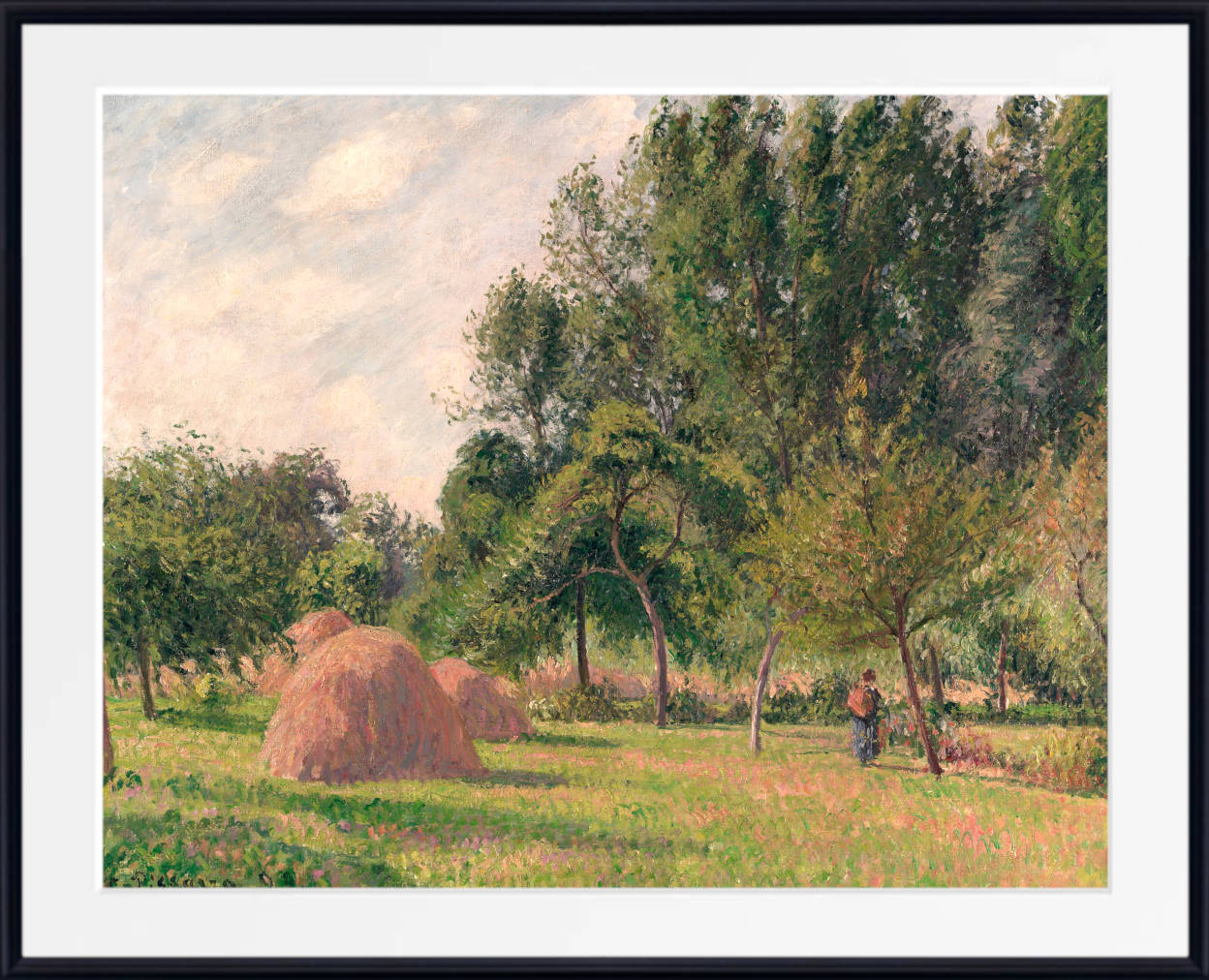 Camille Pissarro Print, Haystacks, Morning, Éragny (1899)