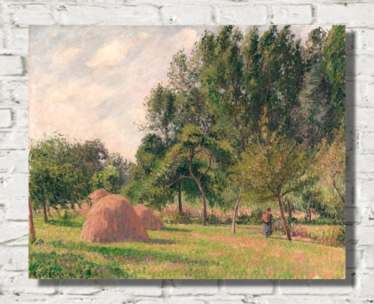 Camille Pissarro Print, Haystacks, Morning, Éragny (1899)