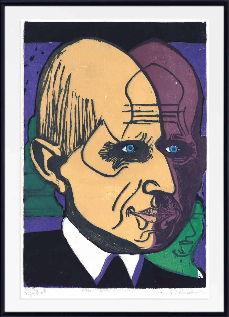 Ernst Ludwig Kirchner Expressionism Fine Art Print, Head of Dr. Bauer