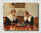 Michael Ancher Print, Helga Ancher and Engel Saxild playing chess