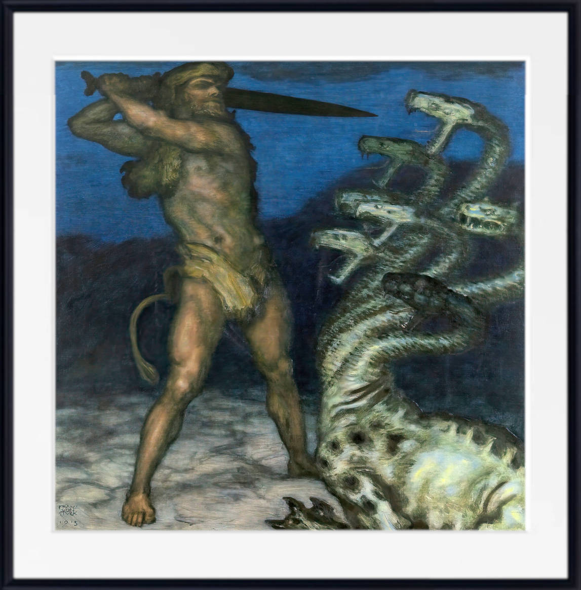 Franz Stuck Print, Hercules and the Hydra (1915)