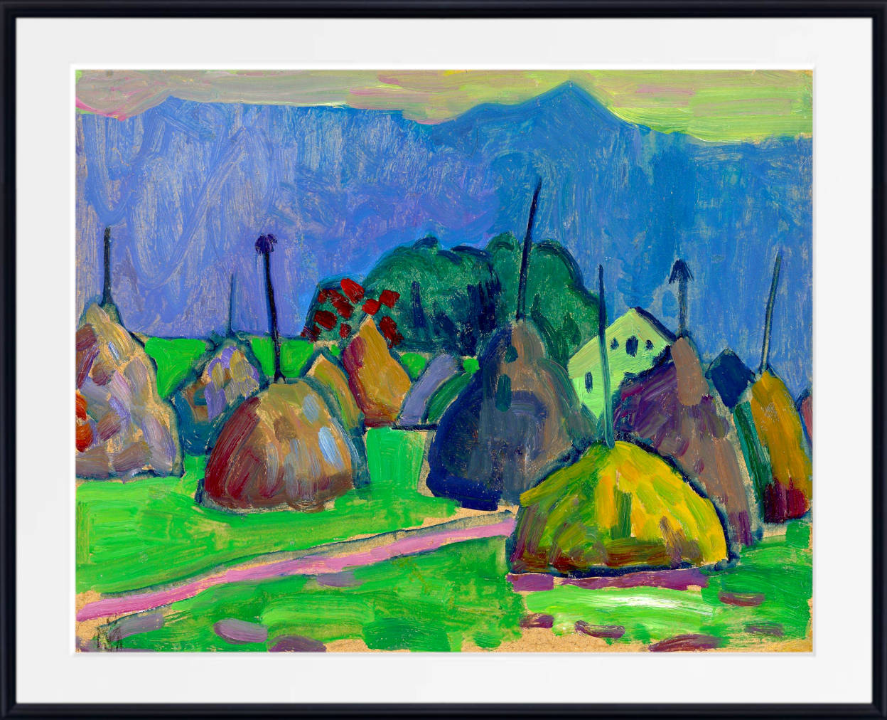 Gabriele Münter Print, Haystacks in Murnau