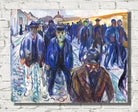 Edvard Munch Fine Art Print, Returning Workers (1914)