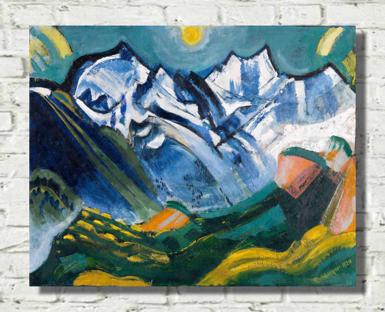 August Babberger Print, High mountain landscape with Scheerhorn (1920)