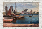 Otto Geigenberger Print, Dutch harbor with drawbridge and fishing boats