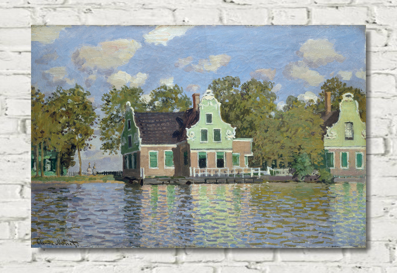 Houses by the Bank of the River Zaan by Claude Monet
