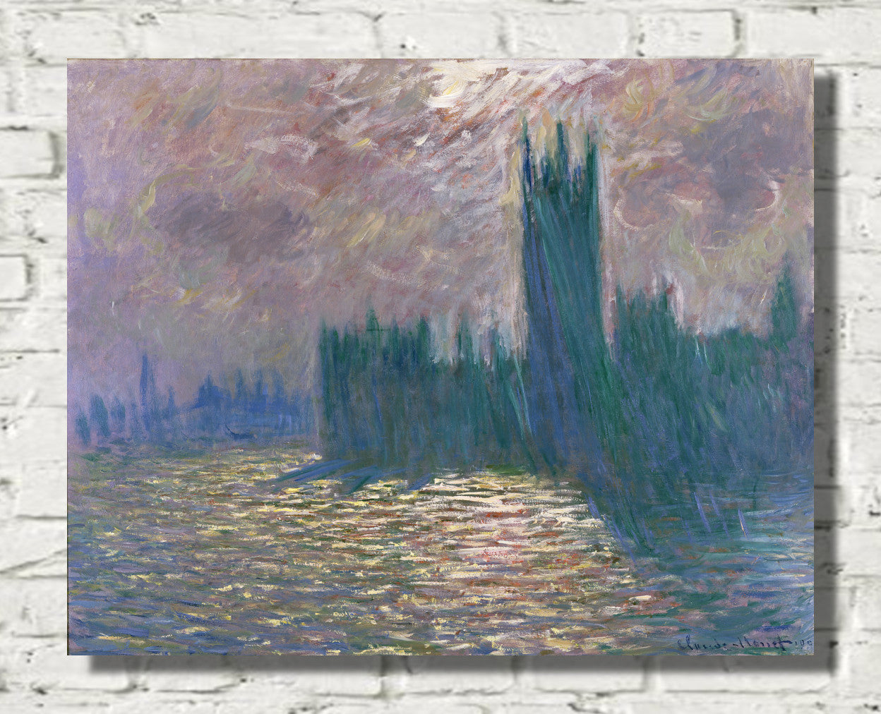 Houses of Parliament, Reflections on the Thames by Claude Monet