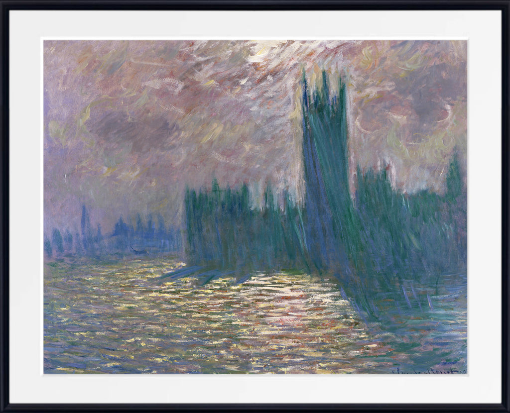 Houses of Parliament, Reflections on the Thames by Claude Monet