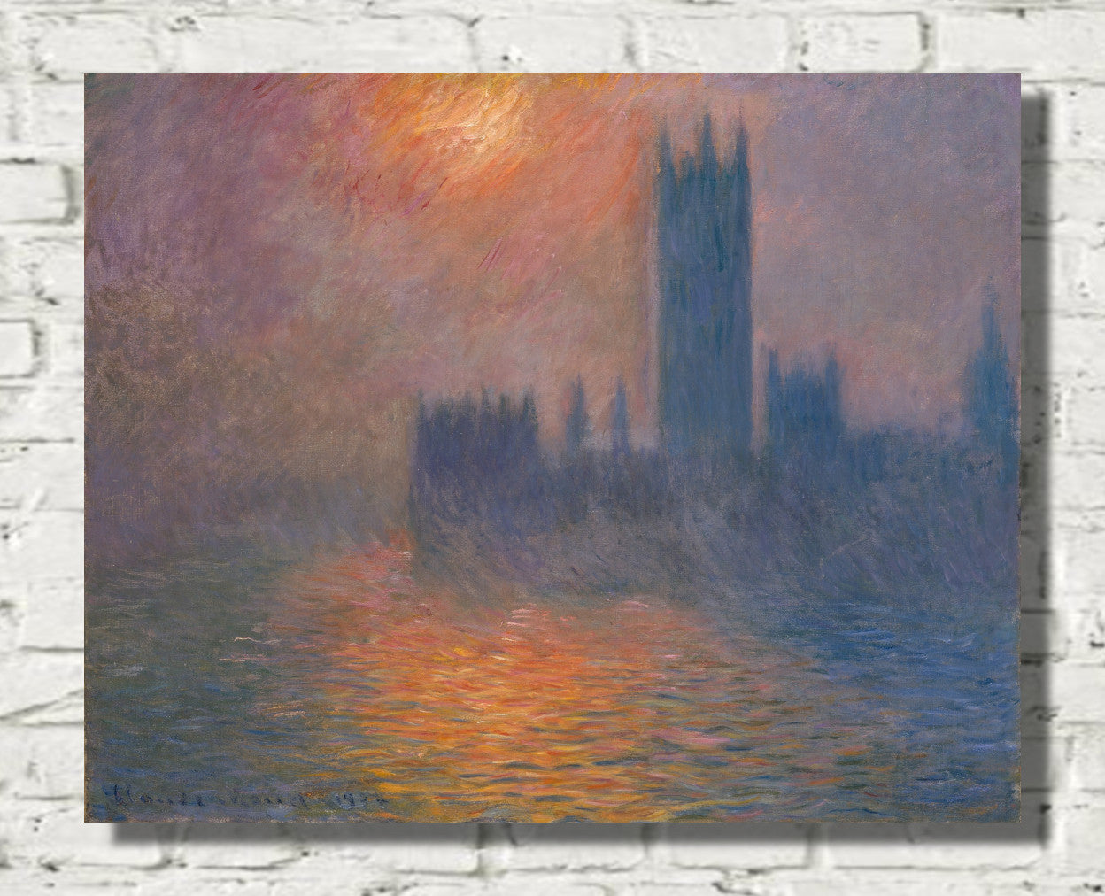 Houses of Parliament at sunset by Claude Monet