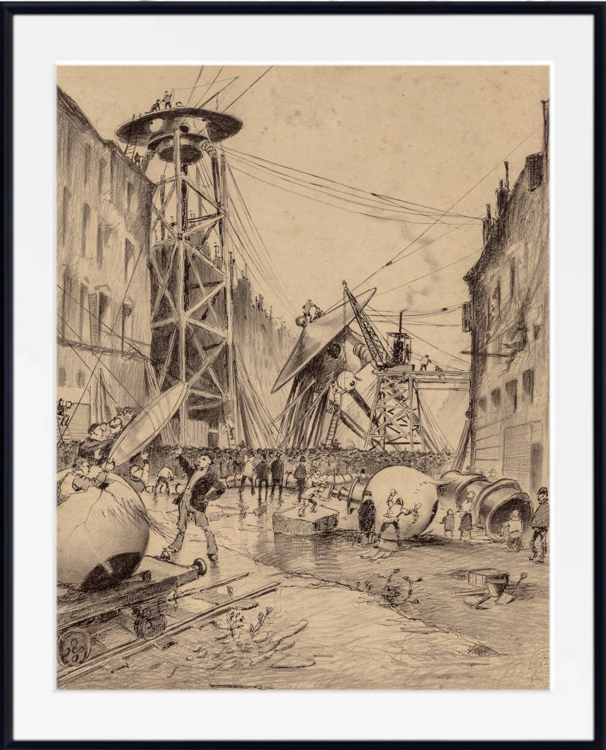 Wow Matian Machine War of the Worlds Illustration, Humans Dissecting Martian War Machines ...