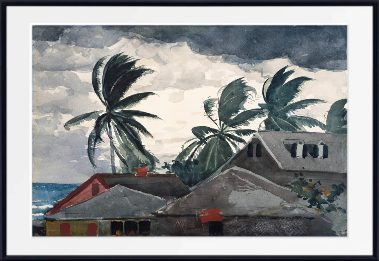 Winslow Homer Fine Art Print :  Hurricane, Bahamas