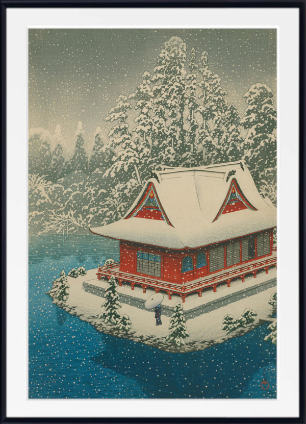 Snow at Benten Shrine, Inokashira, Hasui Kawase, Japanese Art Print
