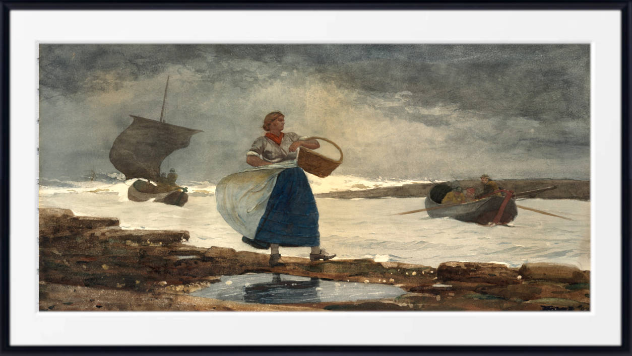 Winslow Homer Fine Art Print : Inside the Bar (1883)