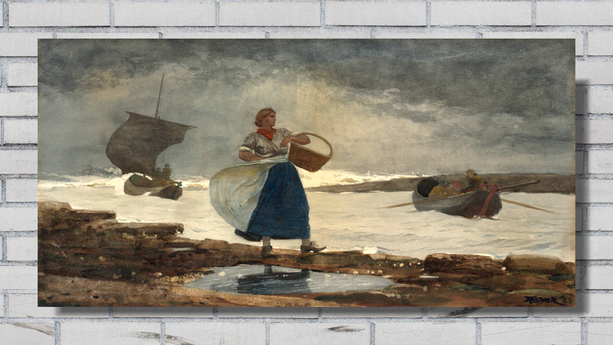 Winslow Homer Fine Art Print : Inside the Bar (1883)