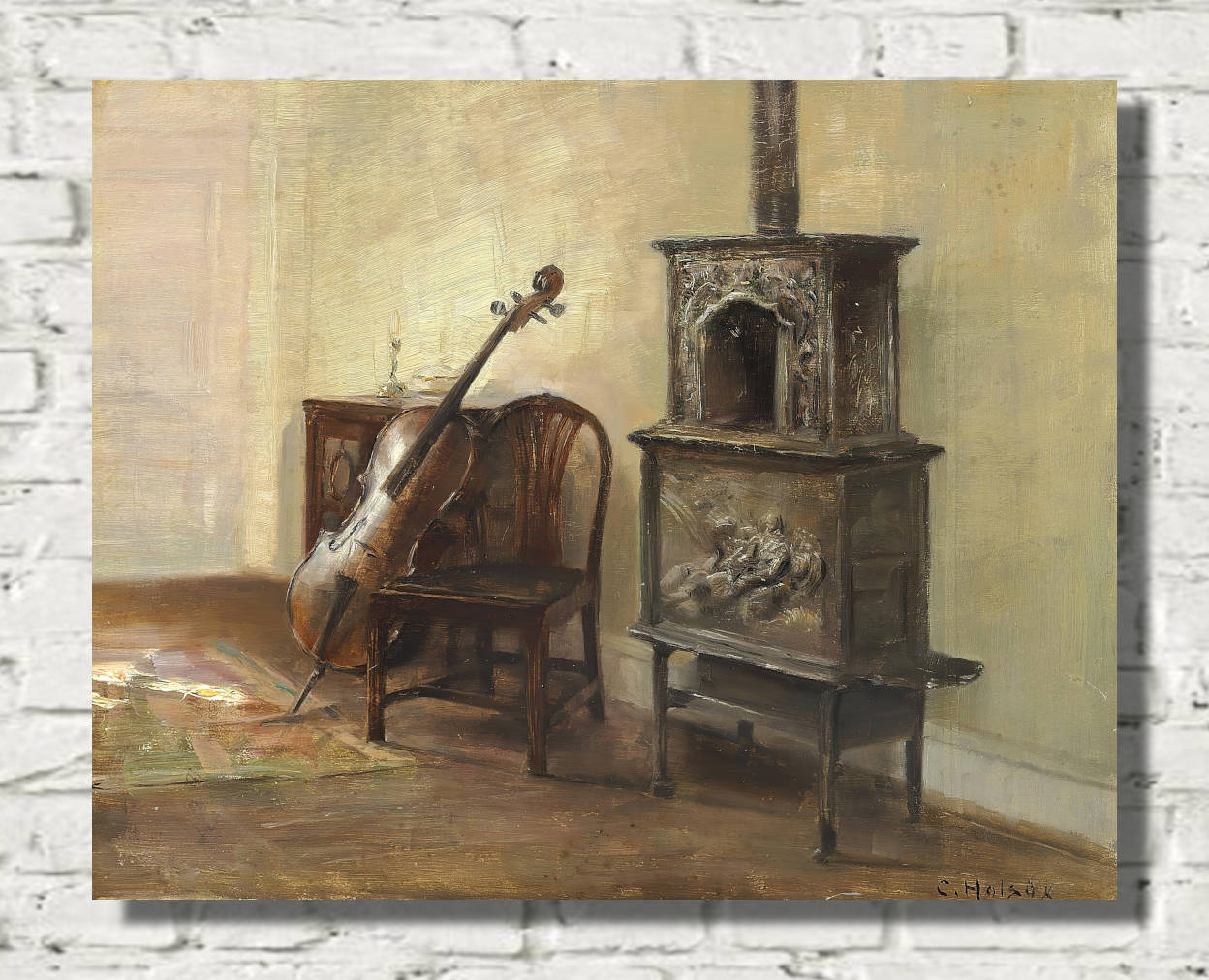 Carl Holsøe Print, Interior with cello