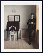 Wilhelm Hammershoi Fine Art Print, Interior with Young Man Reading
