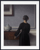 Wilhelm Hammershoi Fine Art Print, Interior with Young Woman from Behind