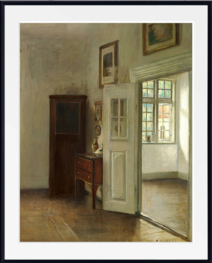 Carl Holsøe Print, Interior with Open Door