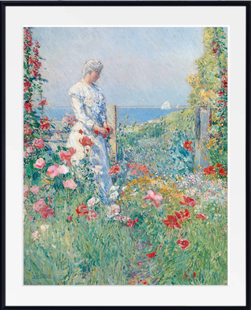 Frederick Childe Hassam Print : Celia Thaxter in Her Garden (1892)