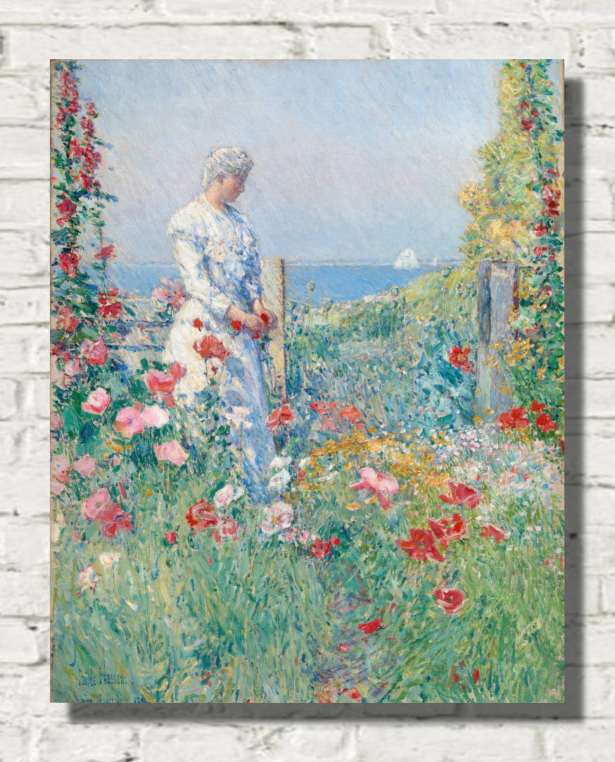 Frederick Childe Hassam Print : Celia Thaxter in Her Garden (1892)