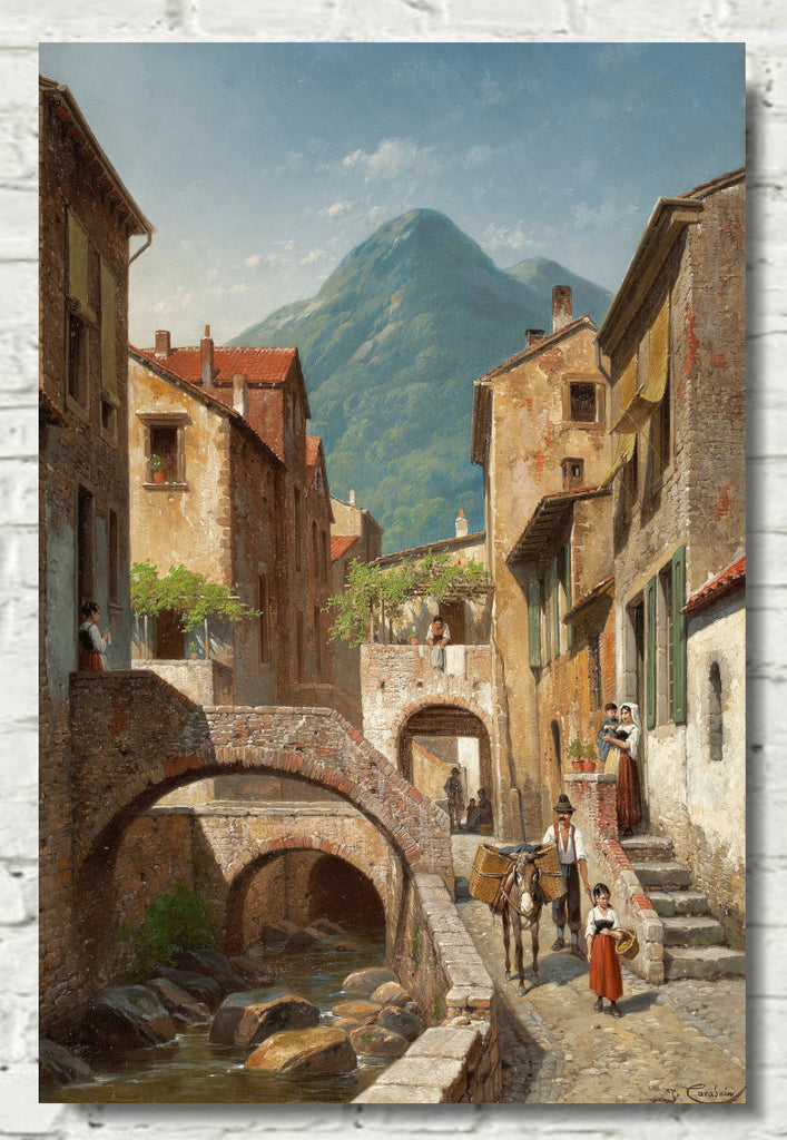 Jacques Carabain, Italian Village Scene