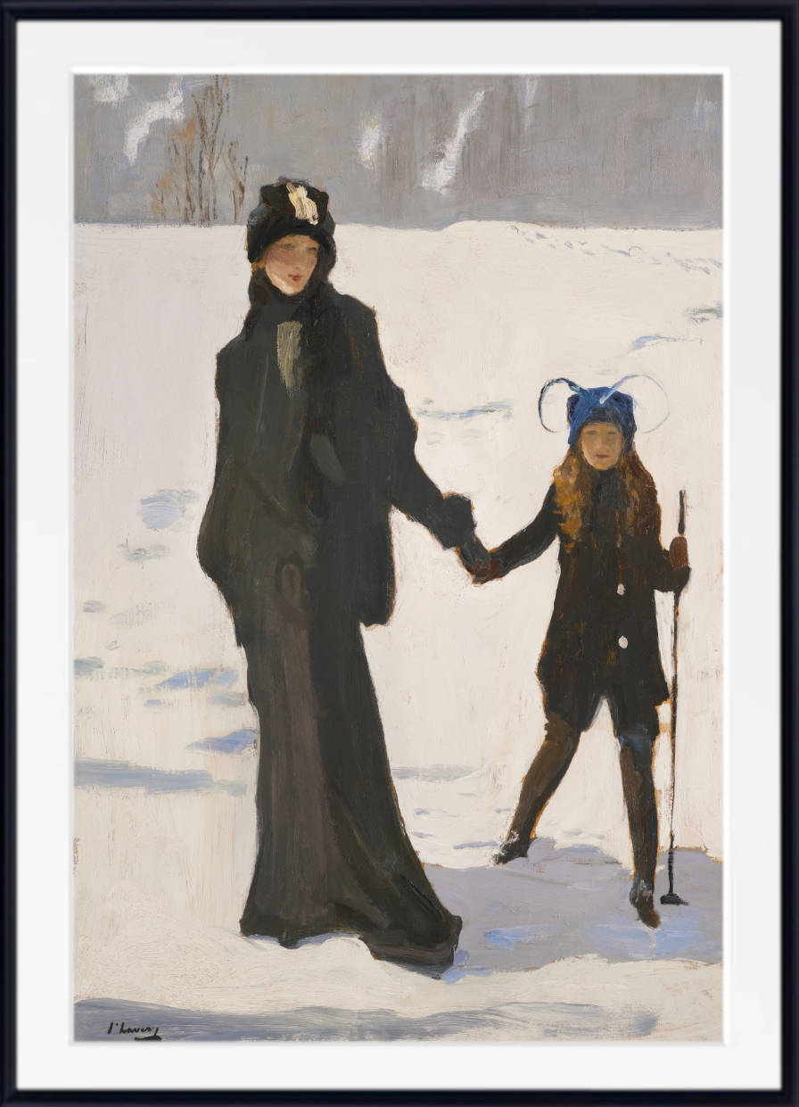 John Lavery Print, Japanese Switzerland (Hazel and Alice in the Snow)