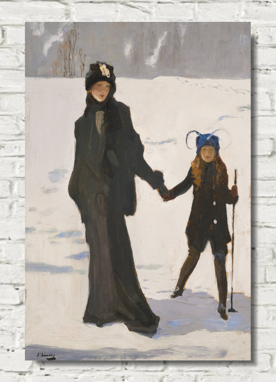 John Lavery Print, Japanese Switzerland (Hazel and Alice in the Snow)