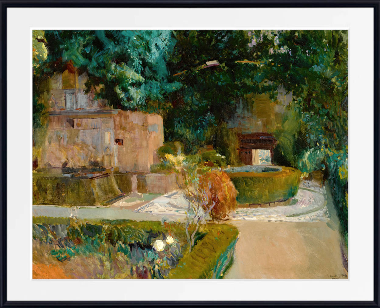 Joaquín Sorolla Print, Garden of the Adarves, Alhambra, Granada