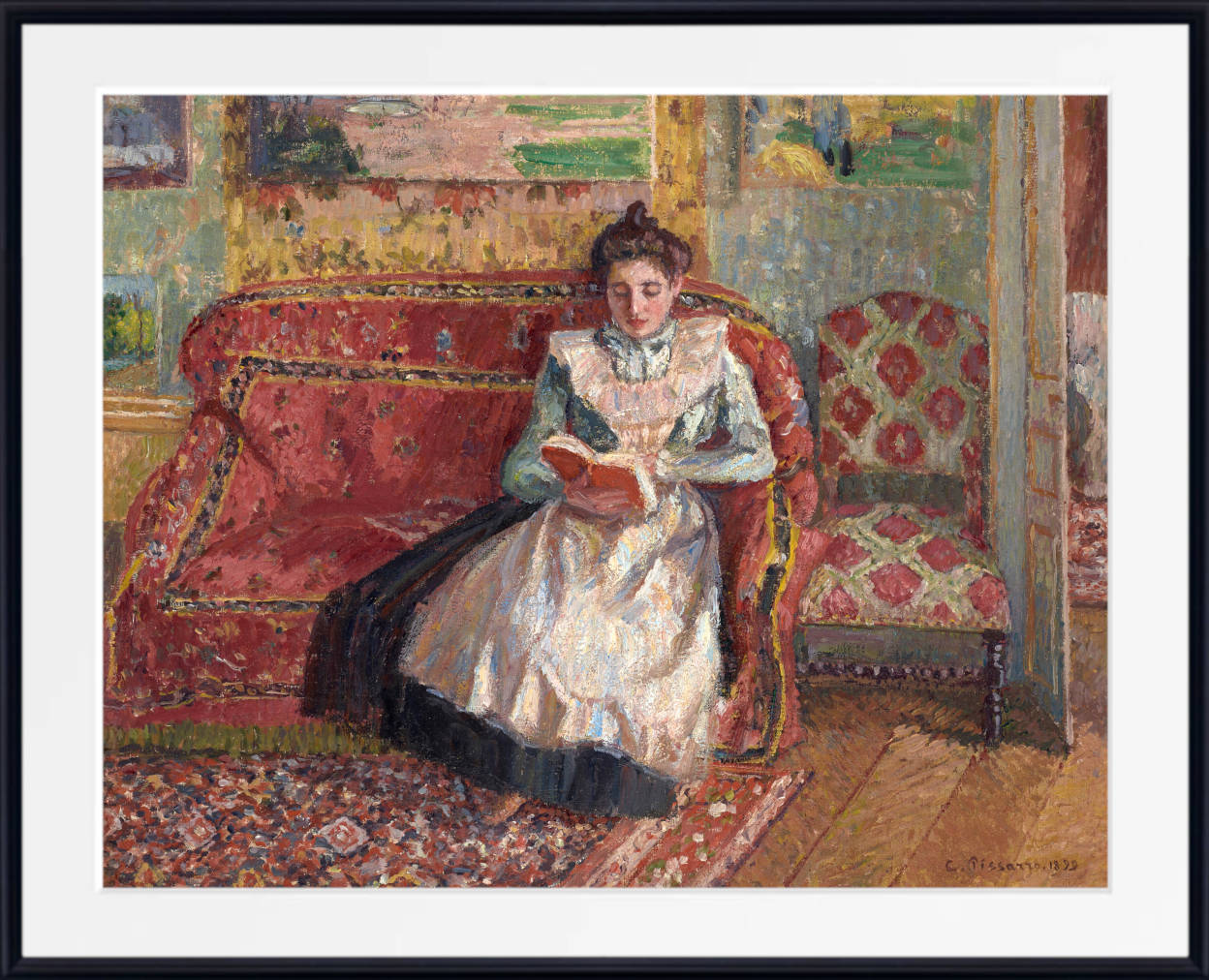 Camille Pissarro Print, Jeanne Pissarro known as Cocotte, reading (1899)