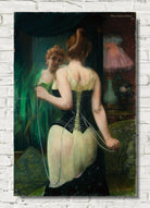 Pierre Carrier-Belleuse Print, Young woman adjusting her corset