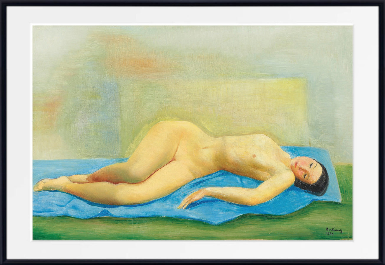 Young naked woman lying down (1938) by Moise Kisling