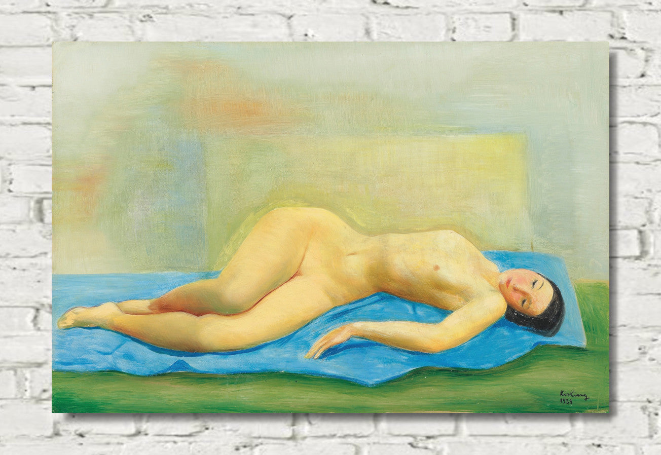 Young naked woman lying down (1938) by Moise Kisling