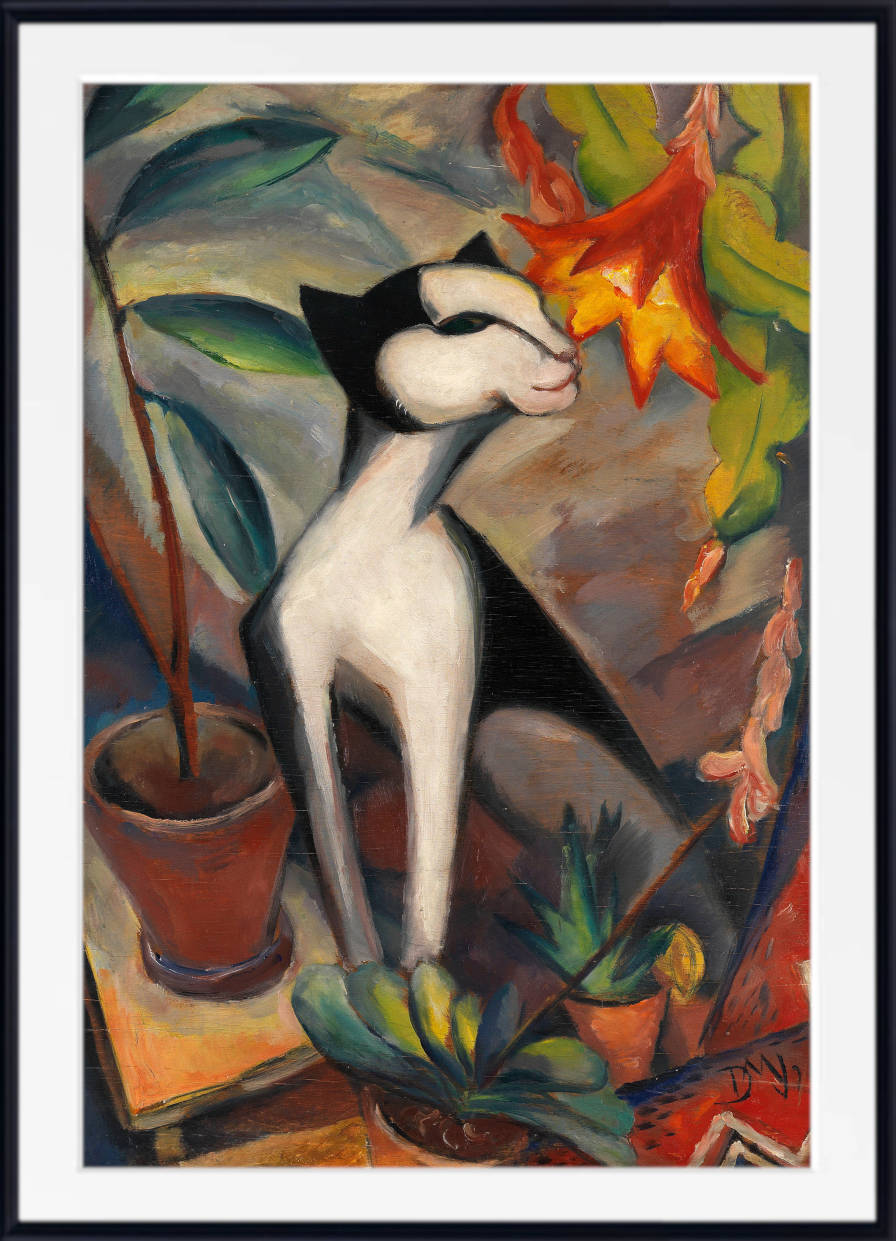 Dorothea Maetzel-Johannsen Print, Cat with Cactus Flower I (1921)