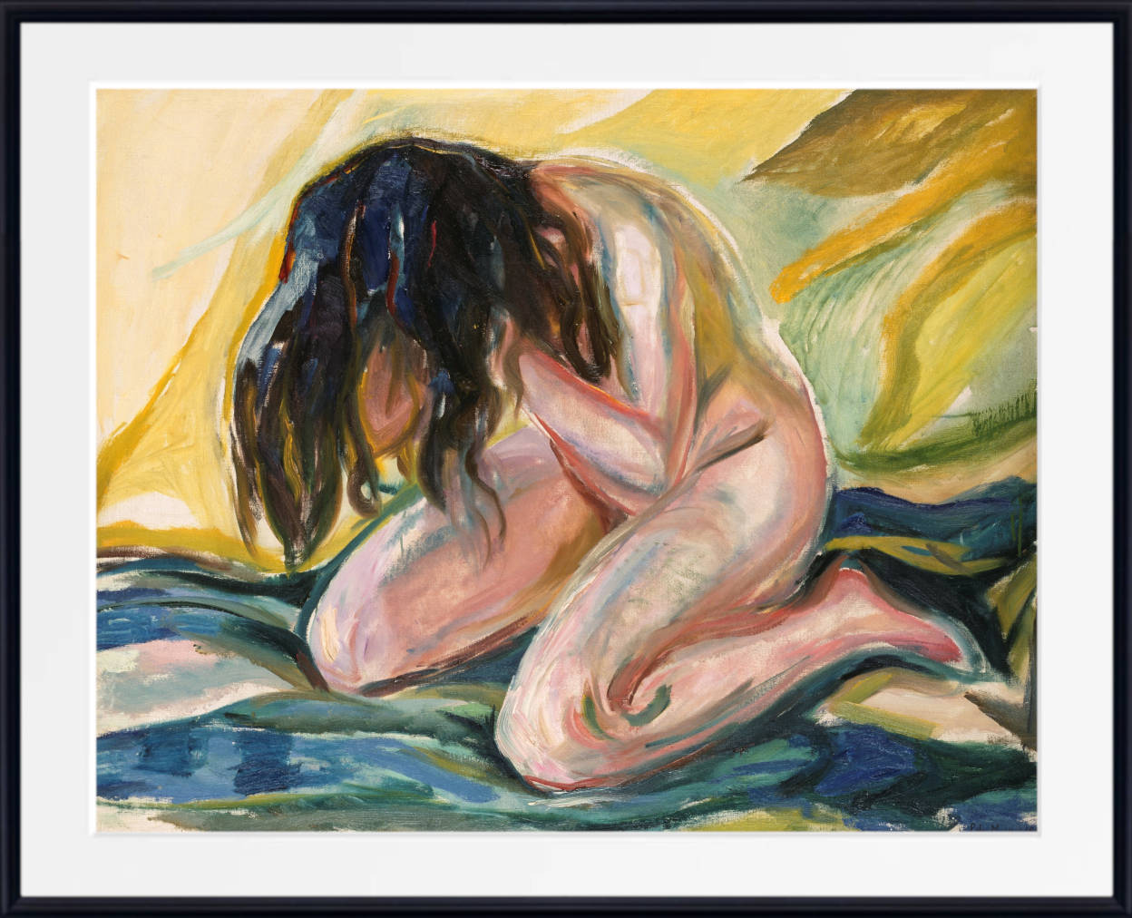 Edvard Munch Fine Art Print, Kneeling female Nude