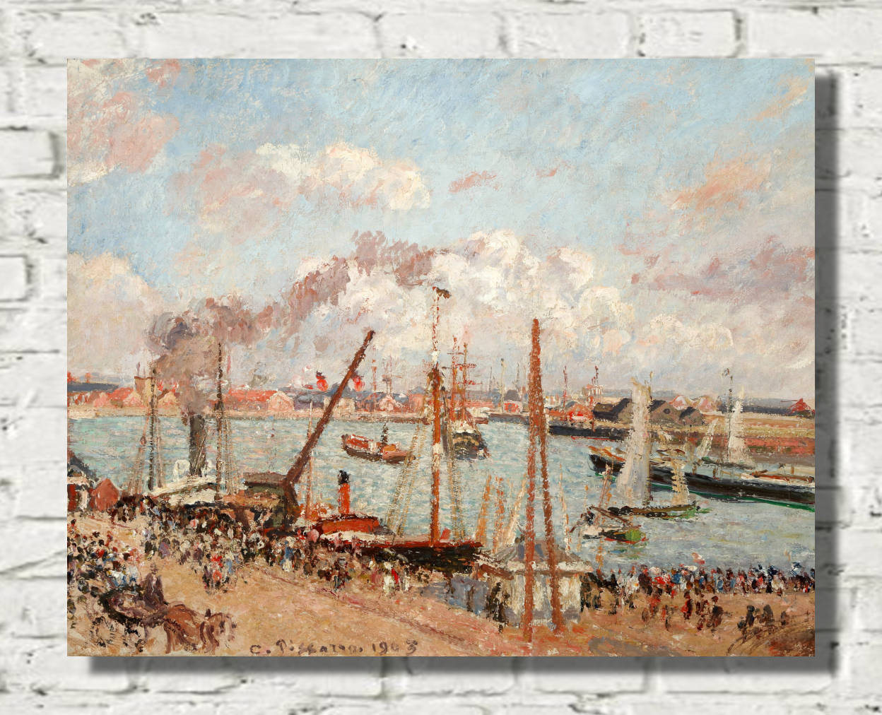 Camille Pissarro Print, Anse des Pilotes, afternoon, sunny weather, Le Havre (1903)