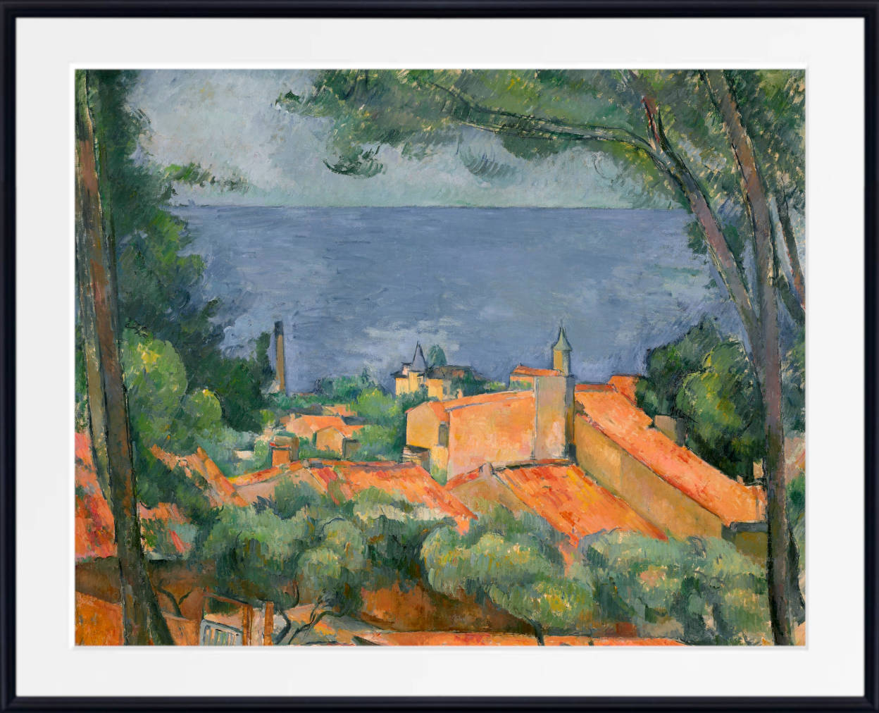 Paul Cézanne Print, L’Estaque with red roofs (1883)