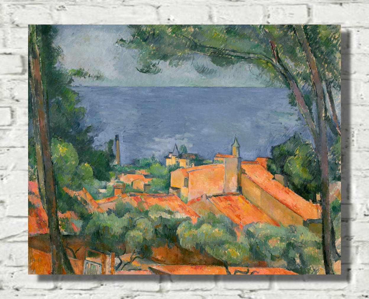 Paul Cézanne Print, L’Estaque with red roofs (1883)