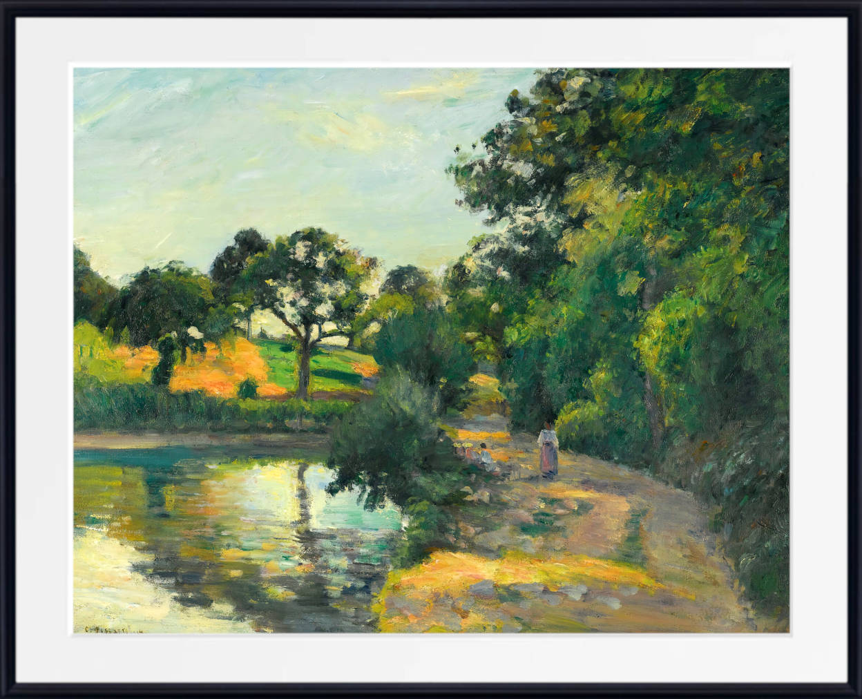 Camille Pissarro Print, The Pond at Sunset, Montfoucault (1874