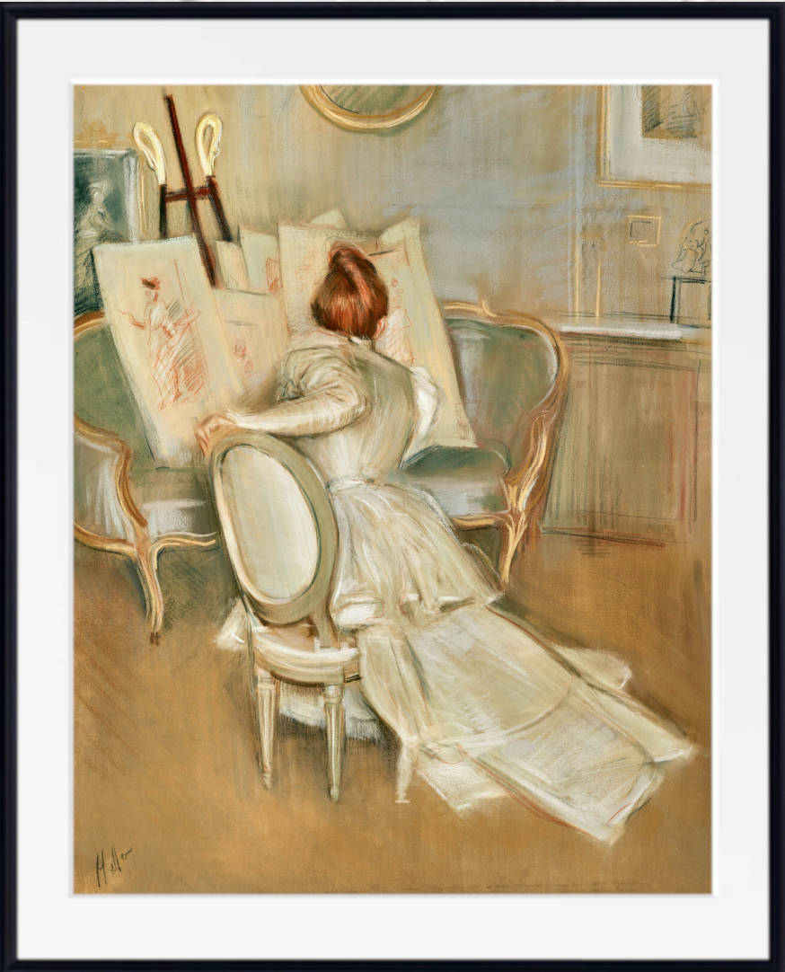 Paul-César Helleu Print, La Connaisseuse